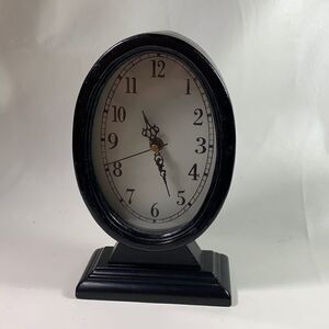 Loretta Black Wood Mantle Clock Oval Face Works